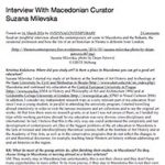 Interview With Macedonian Curator Suzana Milevska